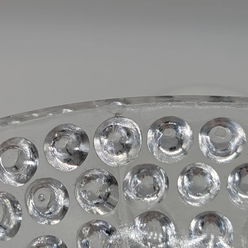 Vintage clear glass hobnail thousand eye style covered dish